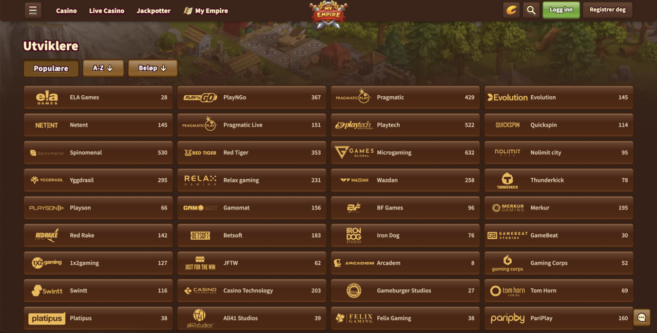 MyEmpire Casino spillutviklere